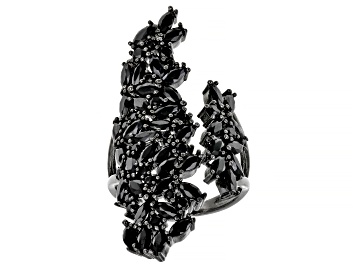Picture of Marquise Black Spinel, Black Rhodium Over Sterling Silver Ring 3.72ctw