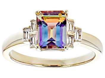 Picture of Multi Color Quartz 18K Yellow Gold over Silver Ring 1.75ctw