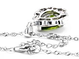 Green Manchurian Peridot(TM) Rhodium Over Sterling Silver Pendant With Chain 2.77ctw