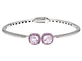 Pink Kunzite Rhodium Over Sterling Silver Bracelet 3.92ctw