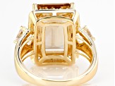 Brown Champagne Quartz 18K Yellow Gold Over Sterling Silver Ring 7.27ctw