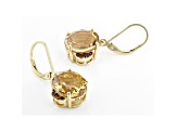 Brown Champagne Quartz 18K Yellow Gold Over Sterling Silver Earrings 8.13ctw