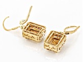 Brown Champagne Quartz 18k Yellow Gold Over Silver Earrings 4.18ctw