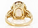 Brown Champagne Quartz 18k Yellow Gold Over Sterling Silver Ring 4.48ctw