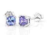 Blue Tanzanite Rhodium Over Sterling Silver Stud Earrings 0.94ctw