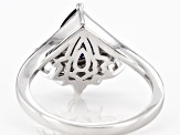 Blue Sapphire Rhodium Over Sterling Silver Ring 1.83ctw