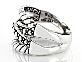 Sterling Silver Crossover Textured Ring