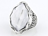 White Mother-of-Pearl Sterling Silver Filigree Ring