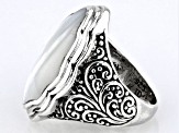 White Mother-of-Pearl Sterling Silver Filigree Ring