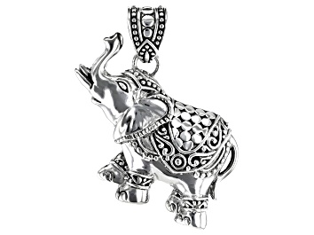 Picture of Sterling Silver Textured Elephant Pendant