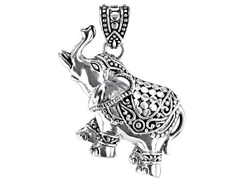 Sterling Silver Textured Elephant Pendant