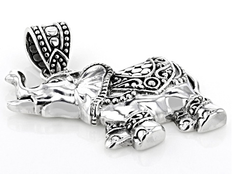 Sterling Silver Textured Elephant Pendant