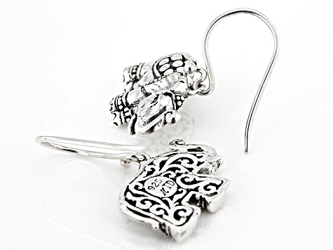 Sterling Silver Textured Elephant Earrings