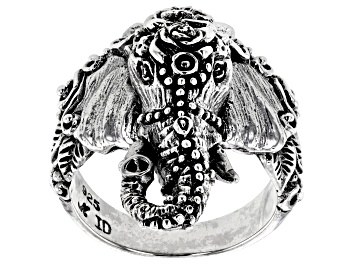 Picture of Sterling Silver Textured Elephant Head Ring