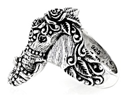 Sterling Silver Textured Elephant Head Ring