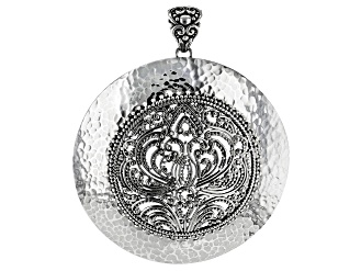 Sterling Silver Filigree Hammered Statement Pendant