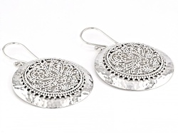 Sterling Silver Filigree & Hammered Statement Earrings