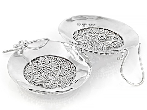 Sterling Silver Filigree & Hammered Statement Earrings