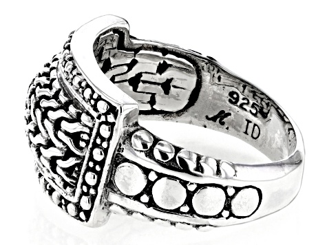 Sterling Silver Textured & Jawan Beaded Ring