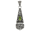Peridot Sterling Silver Textured Solitaire Pendant 0.54ct