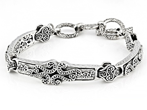 Sterling Silver Swirl Textured Bracelet