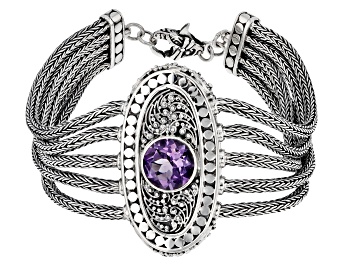 Picture of Amethyst Sterling Silver Multi-Strand Bracelet 2.55ct