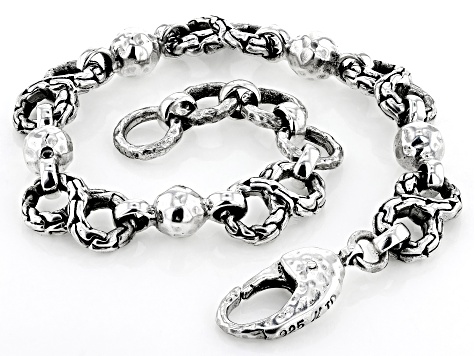 Sterling Silver Textured Link Bracelet