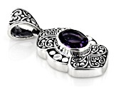 Amethyst Sterling Silver Filigree Pendant 2.84ct