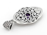 Amethyst Sterling Silver Filigree Pendant 1.70ct