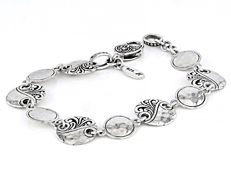 Sterling Silver Hammered & Filigree Bracelet - BAL080 | JTV.com