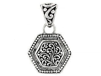Picture of Sterling Silver Beaded & Filigree Hexagon Pendant