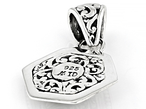 Sterling Silver Beaded & Filigree Hexagon Pendant