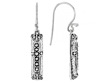 Picture of Sterling Silver Textured Cross Earring