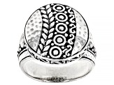 Sterling Silver Hammered Circle Statement Ring