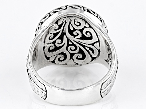 Sterling Silver Hammered Circle Statement Ring