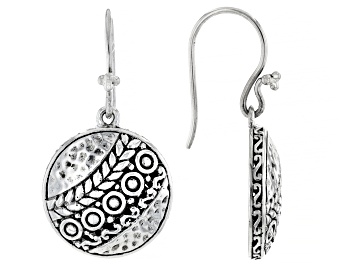 Picture of Sterling Silver Hammered Circle Earrings