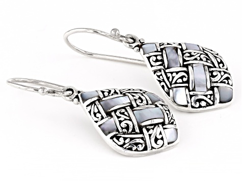 Mother-Of- Pearl Sterling Silver Inlay Earrings