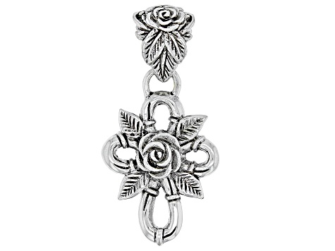 Sterling Silver Cross and Rose Pendant - BAL114 | JTV.com