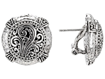 Picture of Sterling Silver Filigree & Hammered Stud Earrings