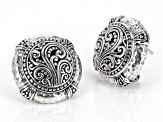 Sterling Silver Filigree & Hammered Stud Earrings