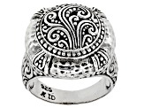 Sterling Silver Filigree & Hammered  Ring