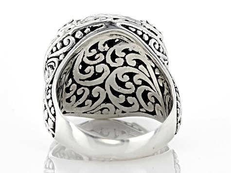 Sterling Silver Filigree & Hammered  Ring