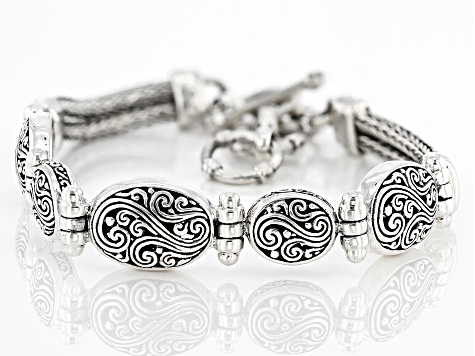 Sterling Silver Filigree Station Bracelet - BAL124 | JTV.com