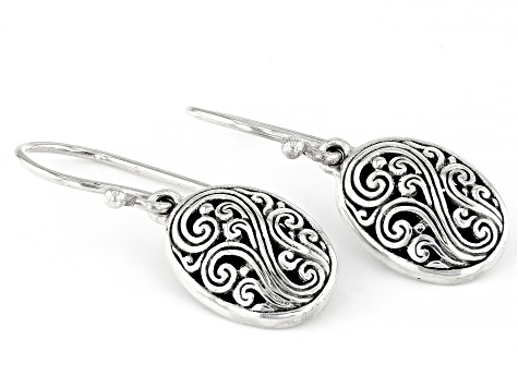 Sterling Silver Oval Filigree Earrings