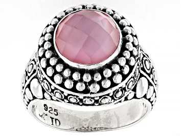 Picture of Pink Mother-Of-Pearl Quartz Doublet Sterling Silver Ring