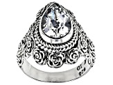 White Topaz Sterling Silver Rose Ring 2.47ct