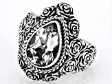 White Topaz Sterling Silver Rose Ring 2.47ct