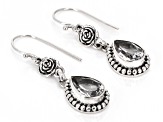 White Topaz Sterling Silver Rose Earrings 4.94ctw