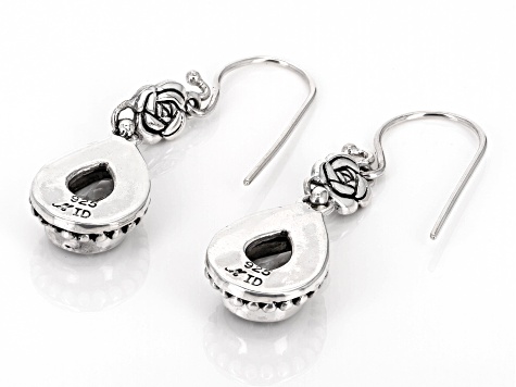 White Topaz Sterling Silver Rose Earrings 4.94ctw