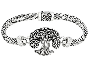 Sterling Silver "Tree of Life" Center Design Bracelet